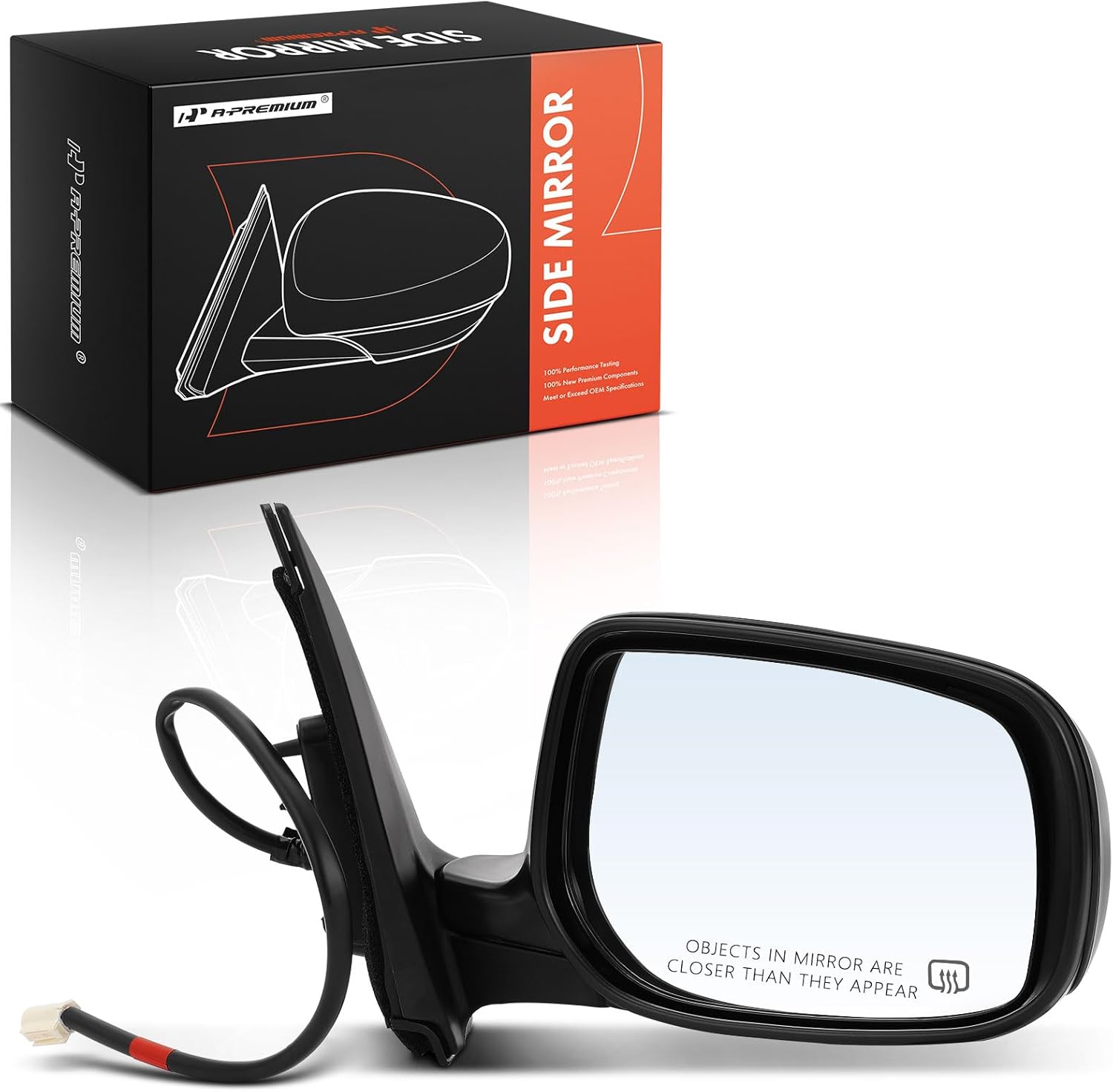 A-Premium Passenger Side Power Door Mirror Compatible with Toyota Corolla 2009 2010 2011 2012 2013 - Heated Manual Folding Black Outside Rear View Mirror - North America Built - Replace# 87910-12D60